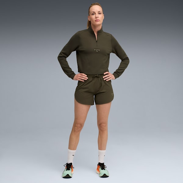 PUMA x HYROX ULTRAWEAVE 4" Shorts Women, Dark Olive, extralarge